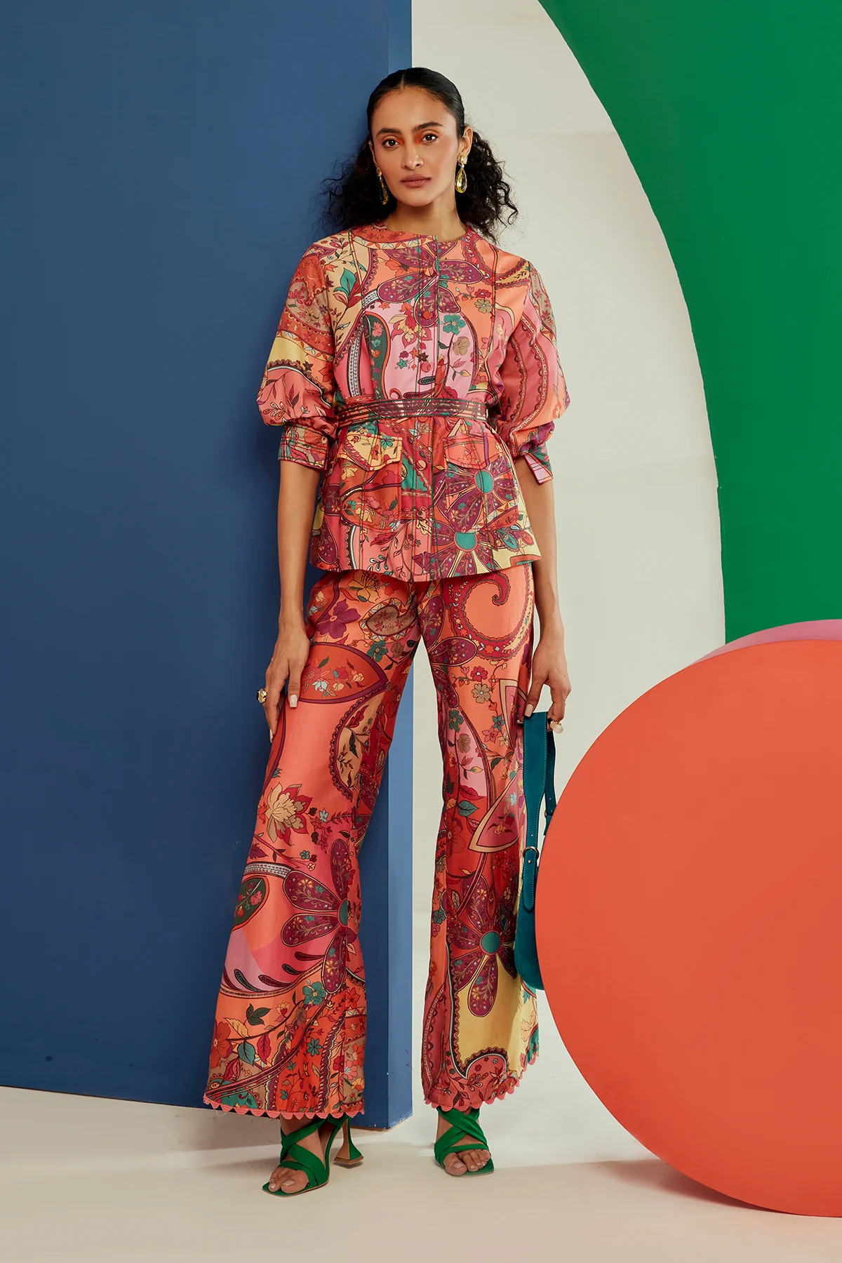 A model showcasing Freyja Multicolored Coord Set Feature image by Ridhi Mehra from Ridhi Mehra's collection