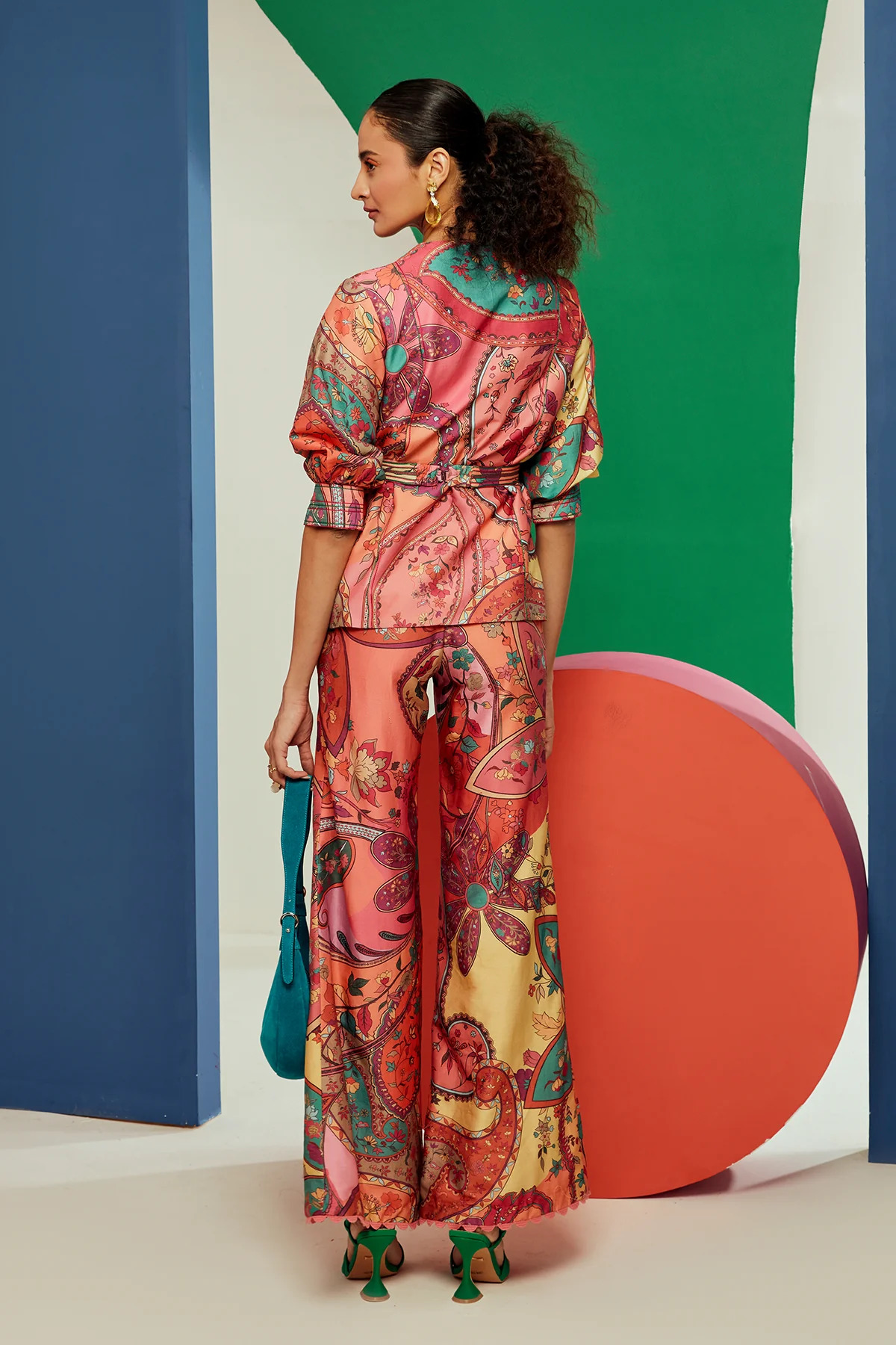 A model showcasing Freyja Multicolored Coord Set by Ridhi Mehra from Ridhi Mehra's collection