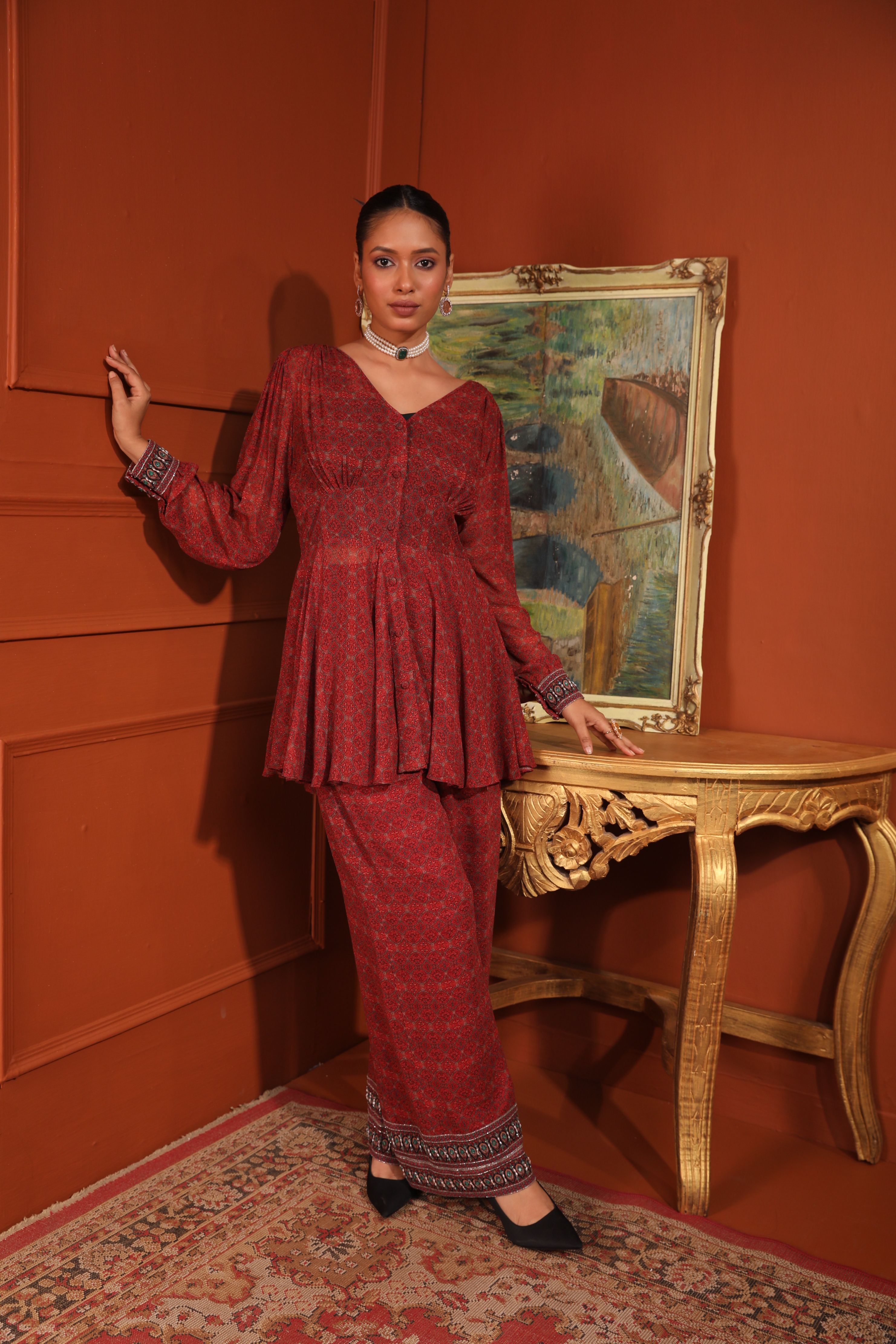 A model showcasing Peplum Coord Set by Mavish from Mavish's collection