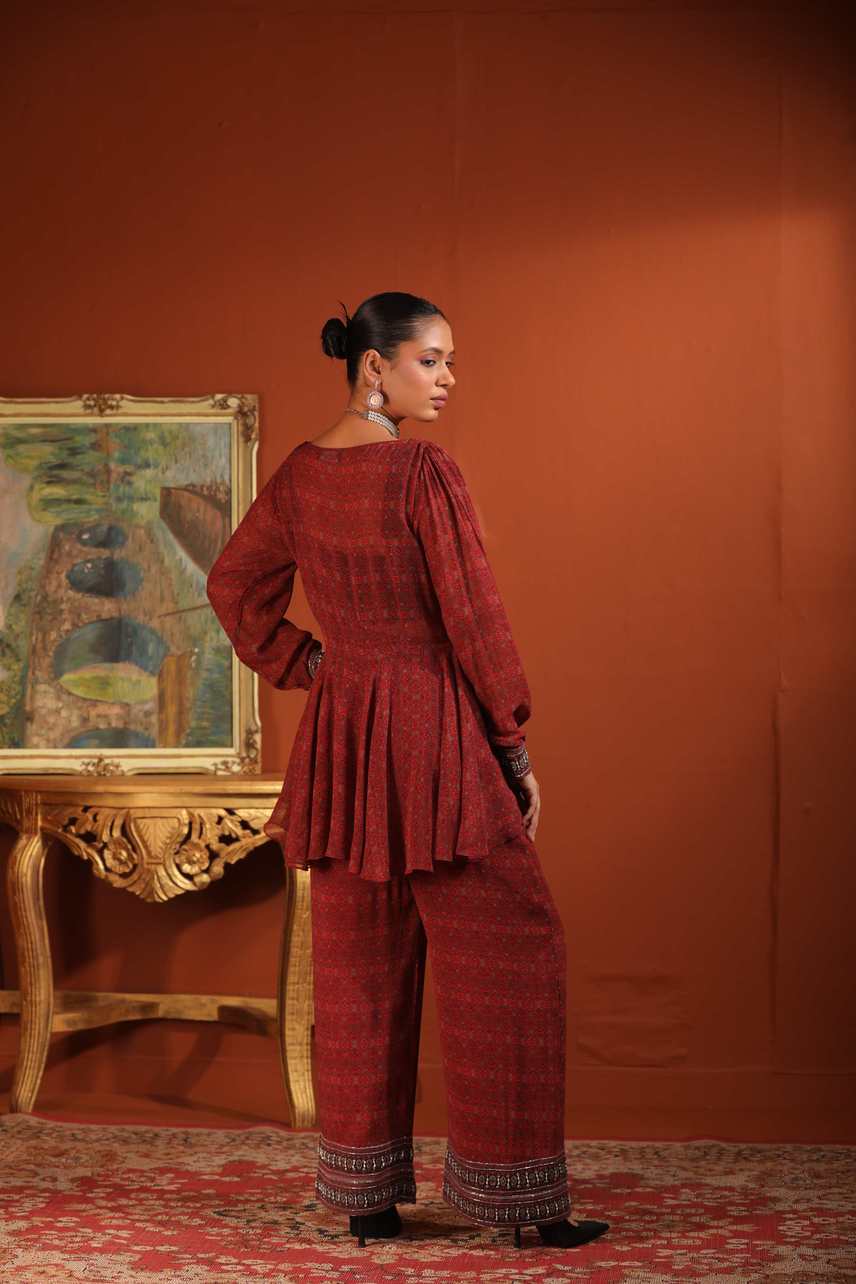 A model showcasing Peplum Coord Set by Mavish from Mavish's collection