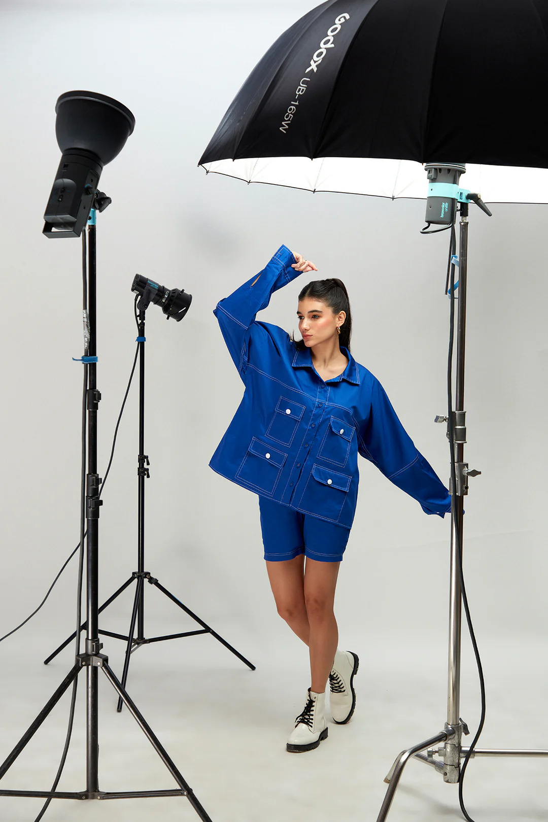 A model showcasing Bilberry Cotton Coord Set Feature image by Zilaire from Zilaire's collection