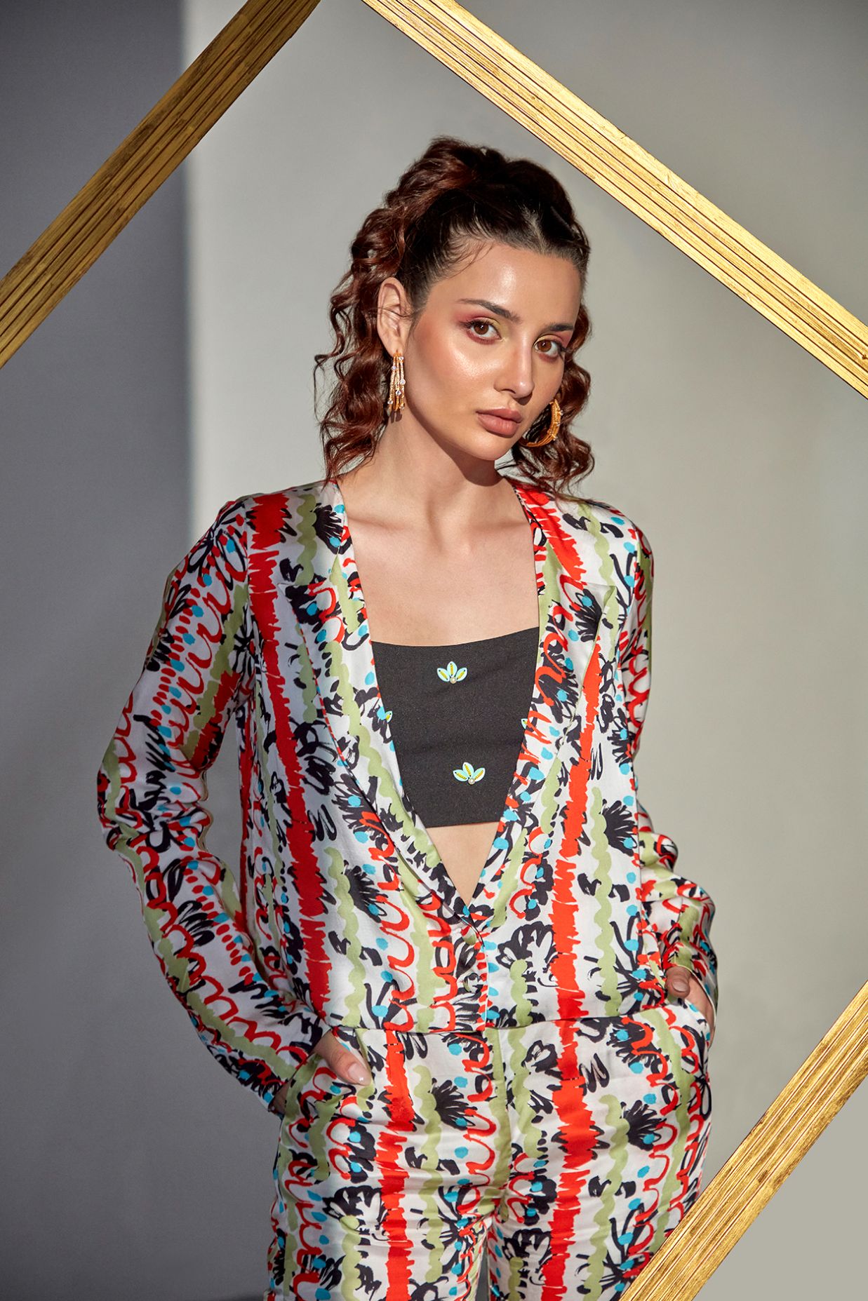 A model showcasing Meadow Bloom Set by Zilaire from Zilaire's collection