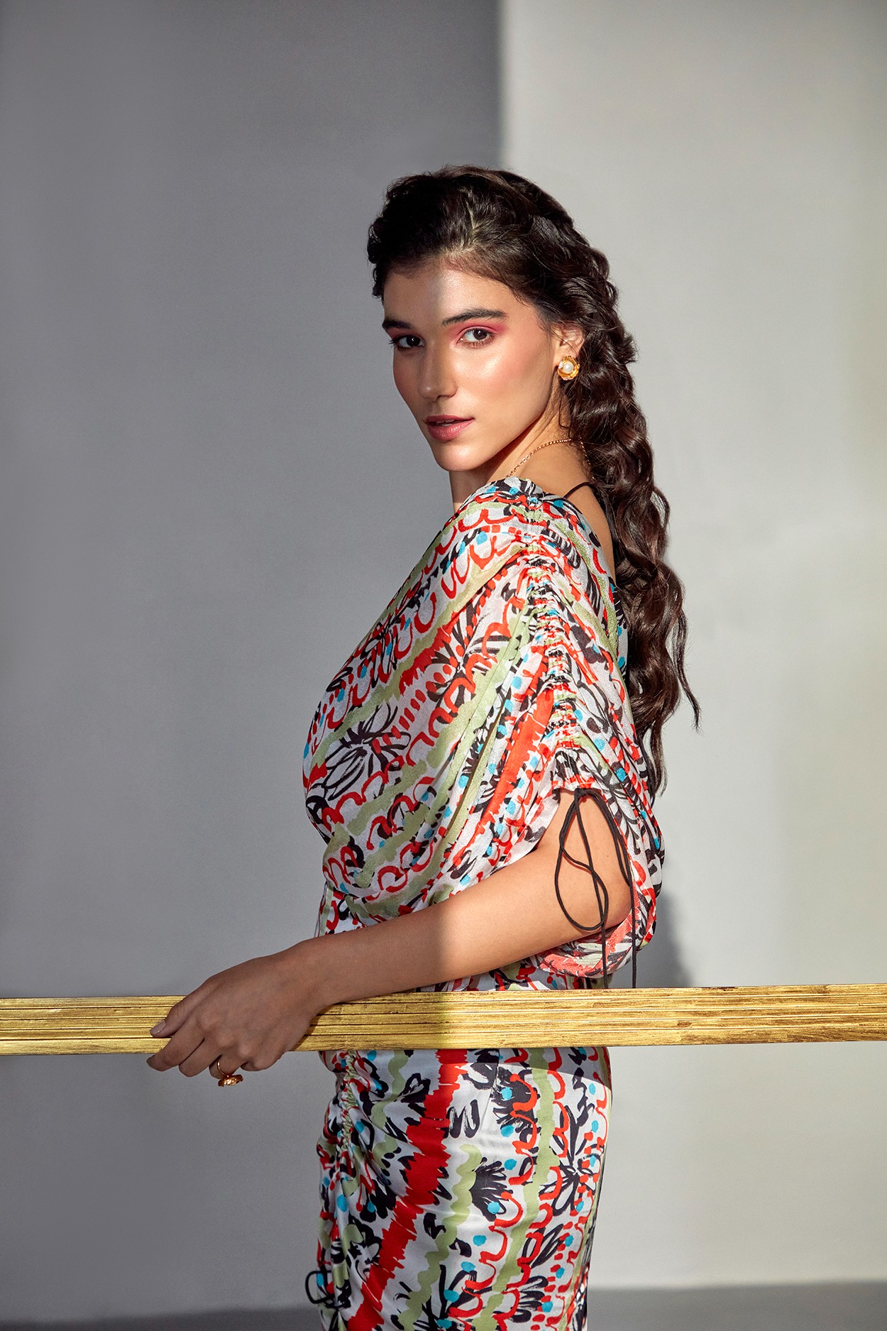 A model showcasing Mystic Flora Skirt Set by Zilaire from Zilaire's collection