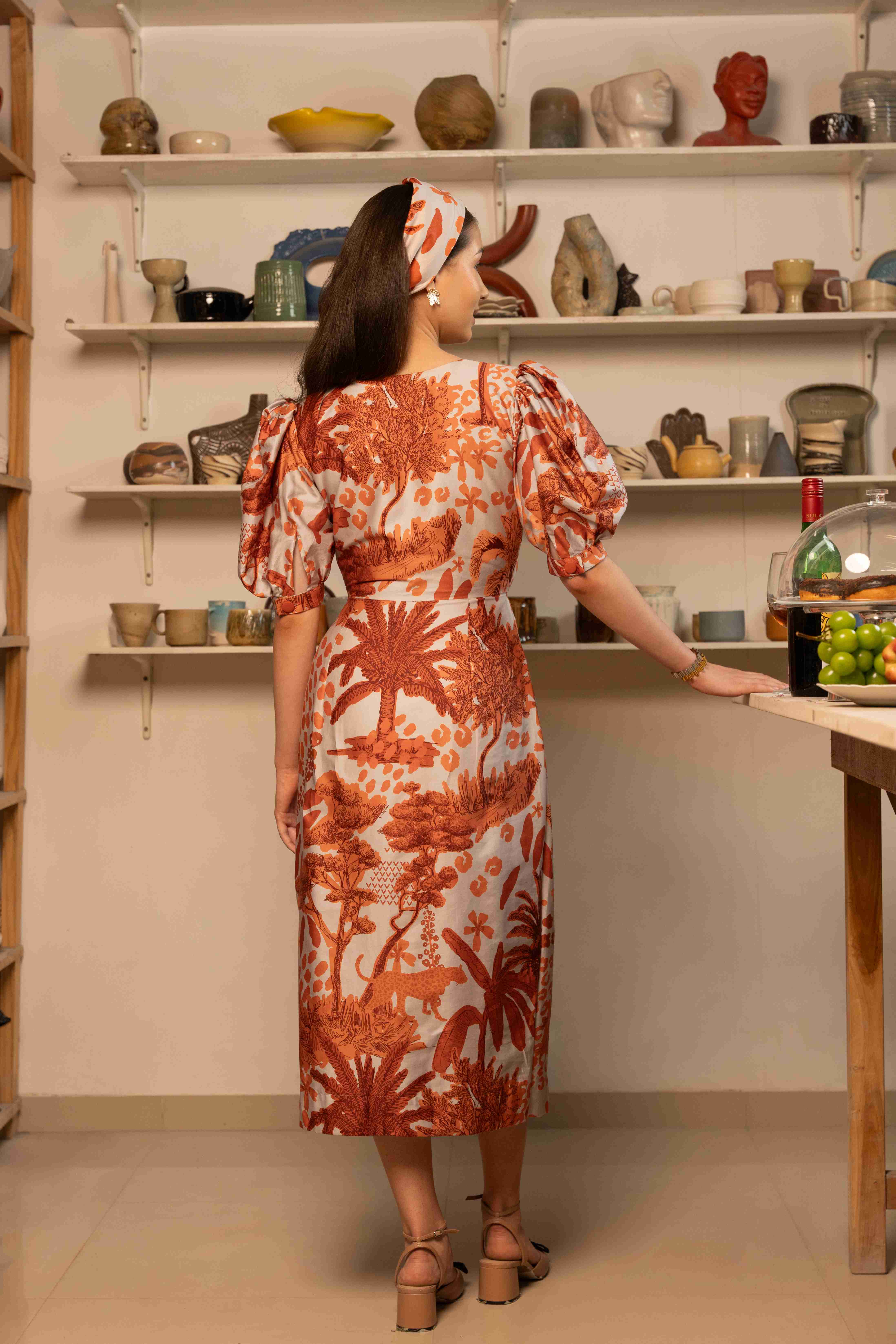 A model showcasing Sorso Cotton Dress by Zilaire from Zilaire's collection