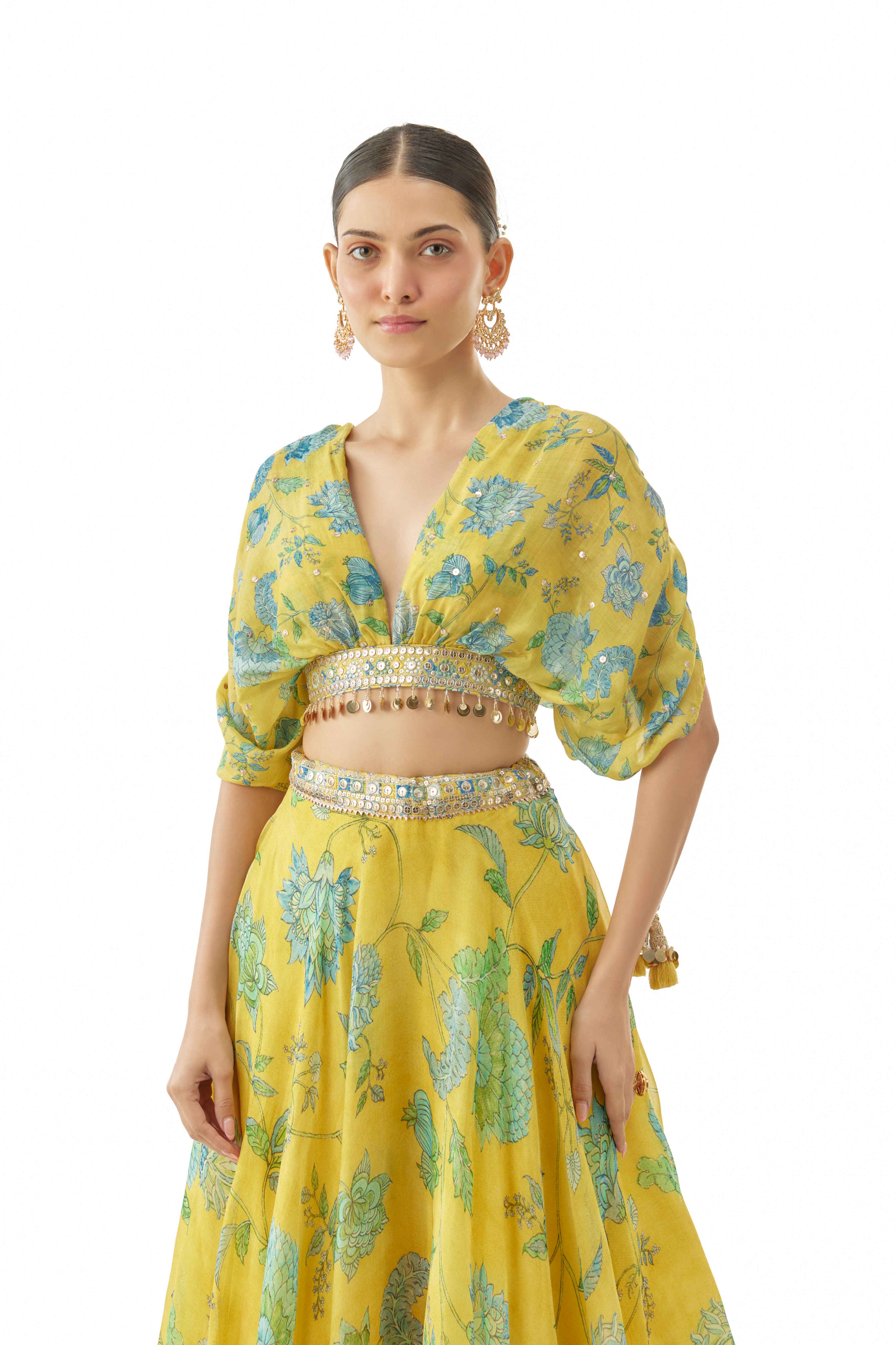 A model showcasing Vandana Lehenga Set by Gopi Vaid from Gopi Vaid's collection