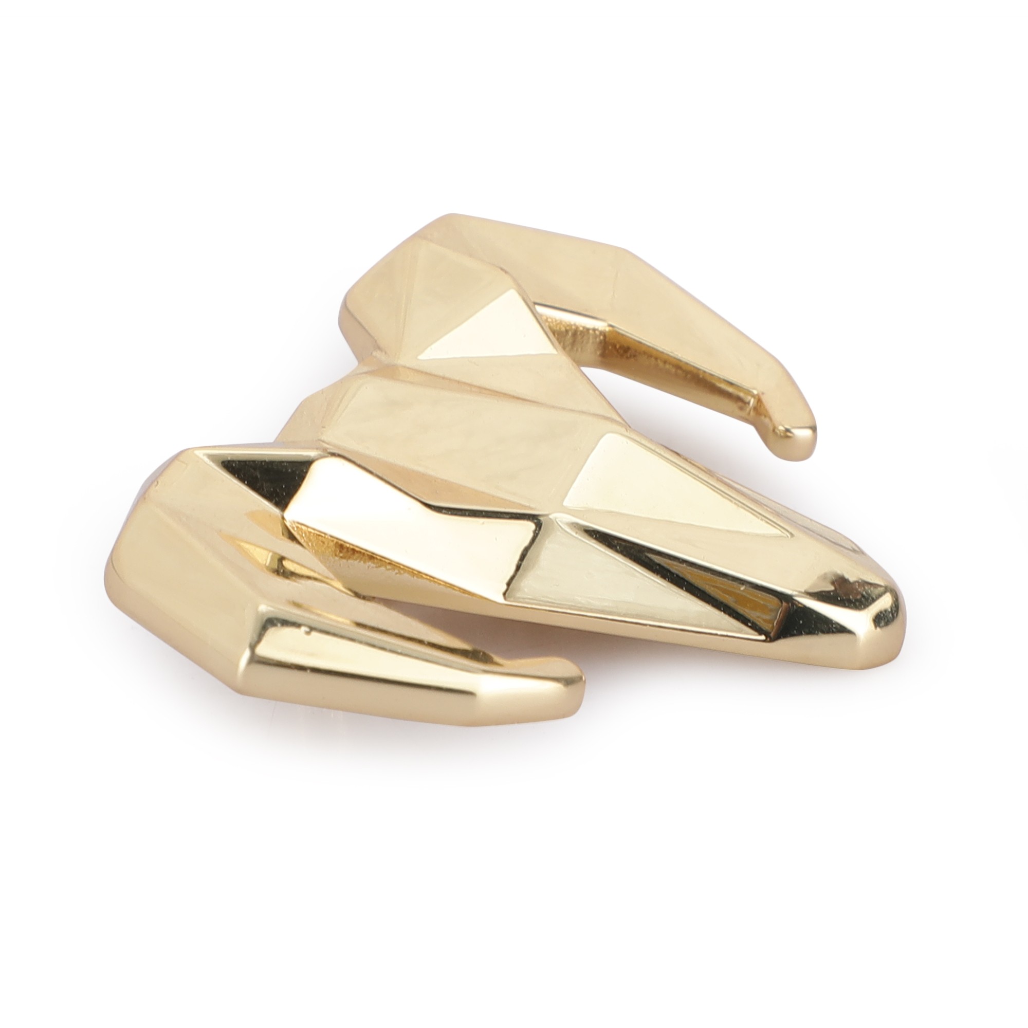 A model showcasing Gold Toned Alloy Ram Brooch by Dusala from Dusala's collection A model showcasing Gold Toned Alloy Ram Brooch by Dusala from Dusala's collection