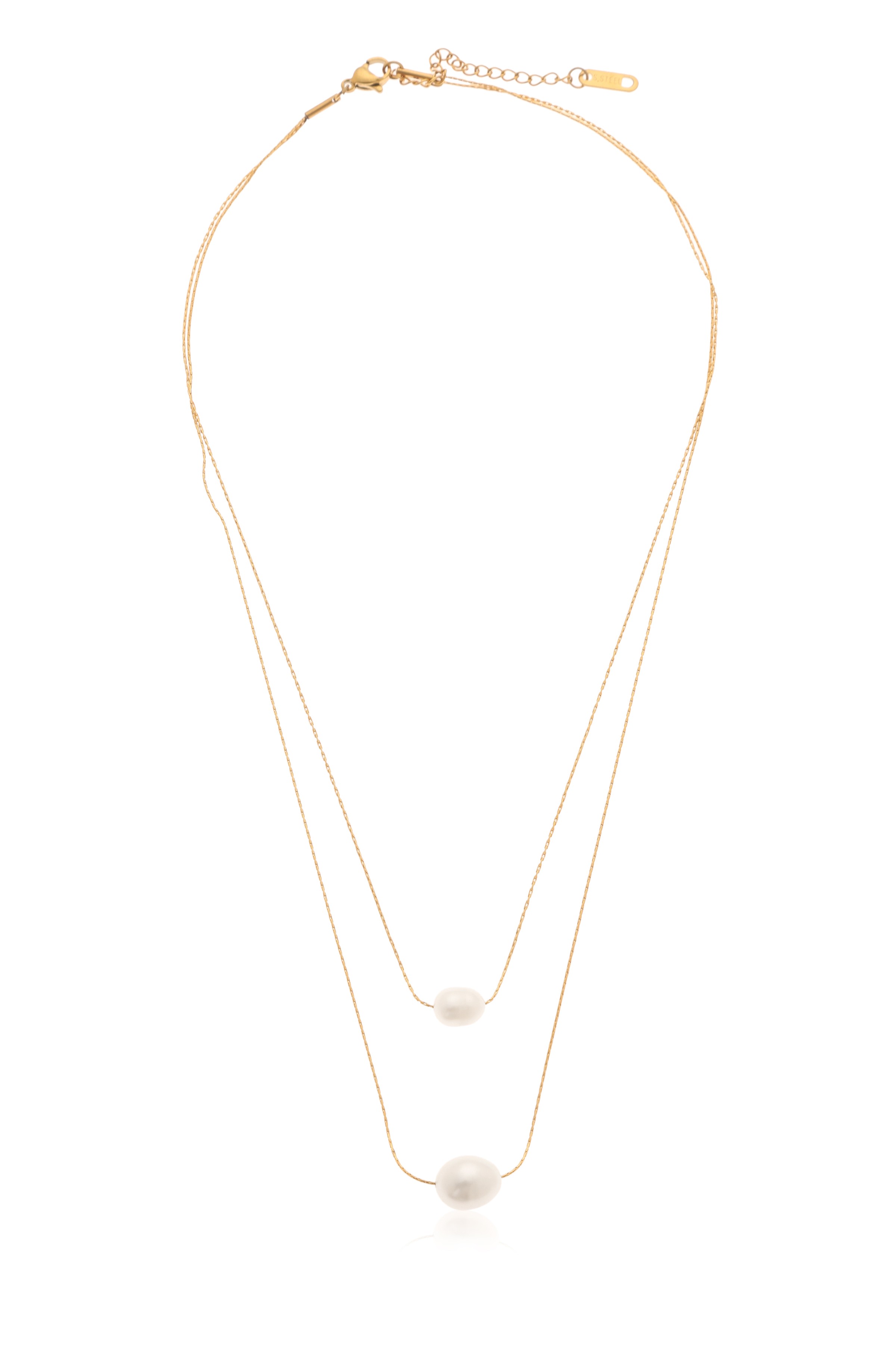 A model showcasing Layered Sophistication Pendant by Dusala from Dusala's collection A model showcasing Layered Sophistication Pendant by Dusala from Dusala's collection