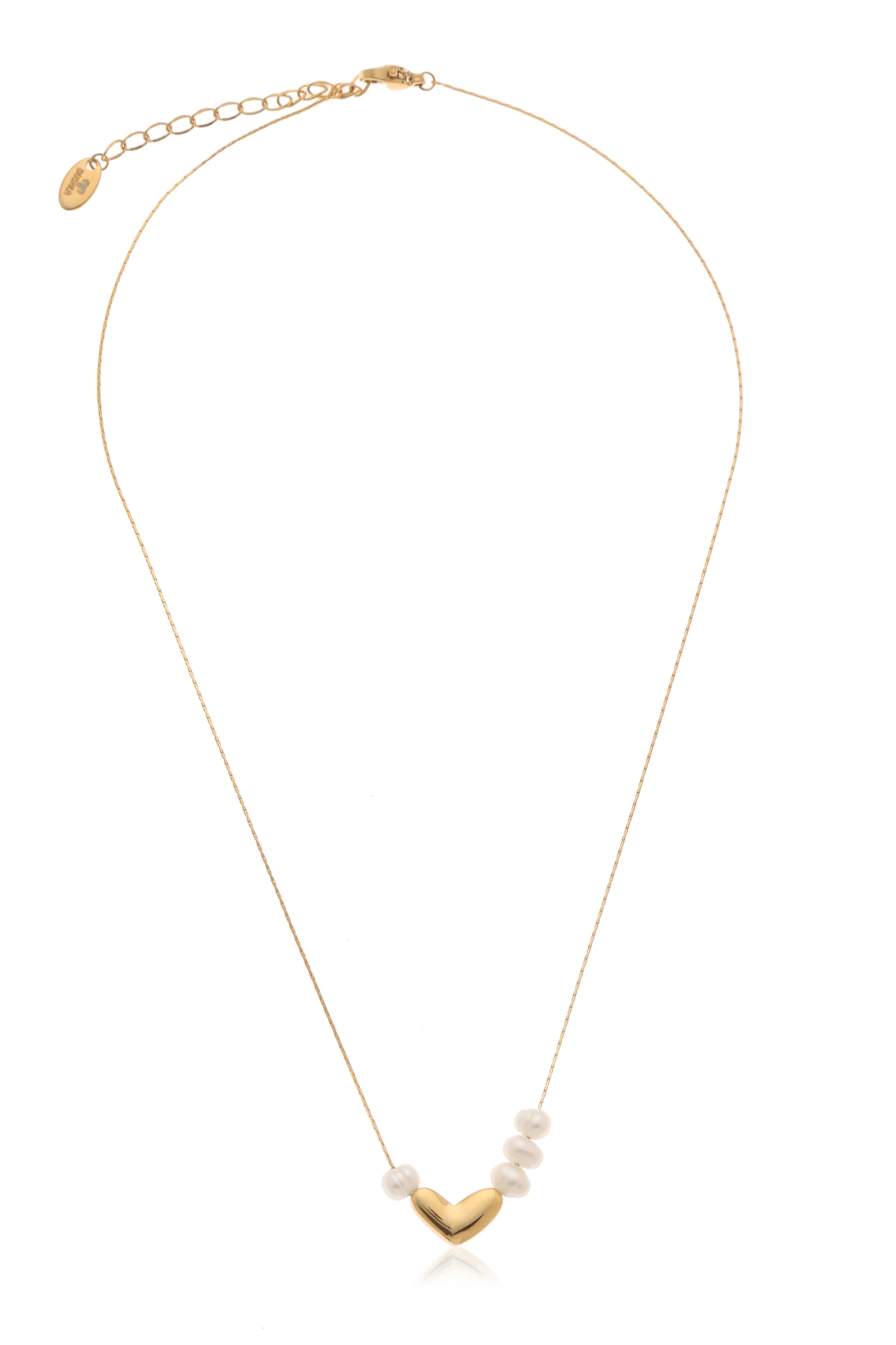 A model showcasing Heart Celebration Pendant by Dusala from Dusala's collection A model showcasing Heart Celebration Pendant by Dusala from Dusala's collection