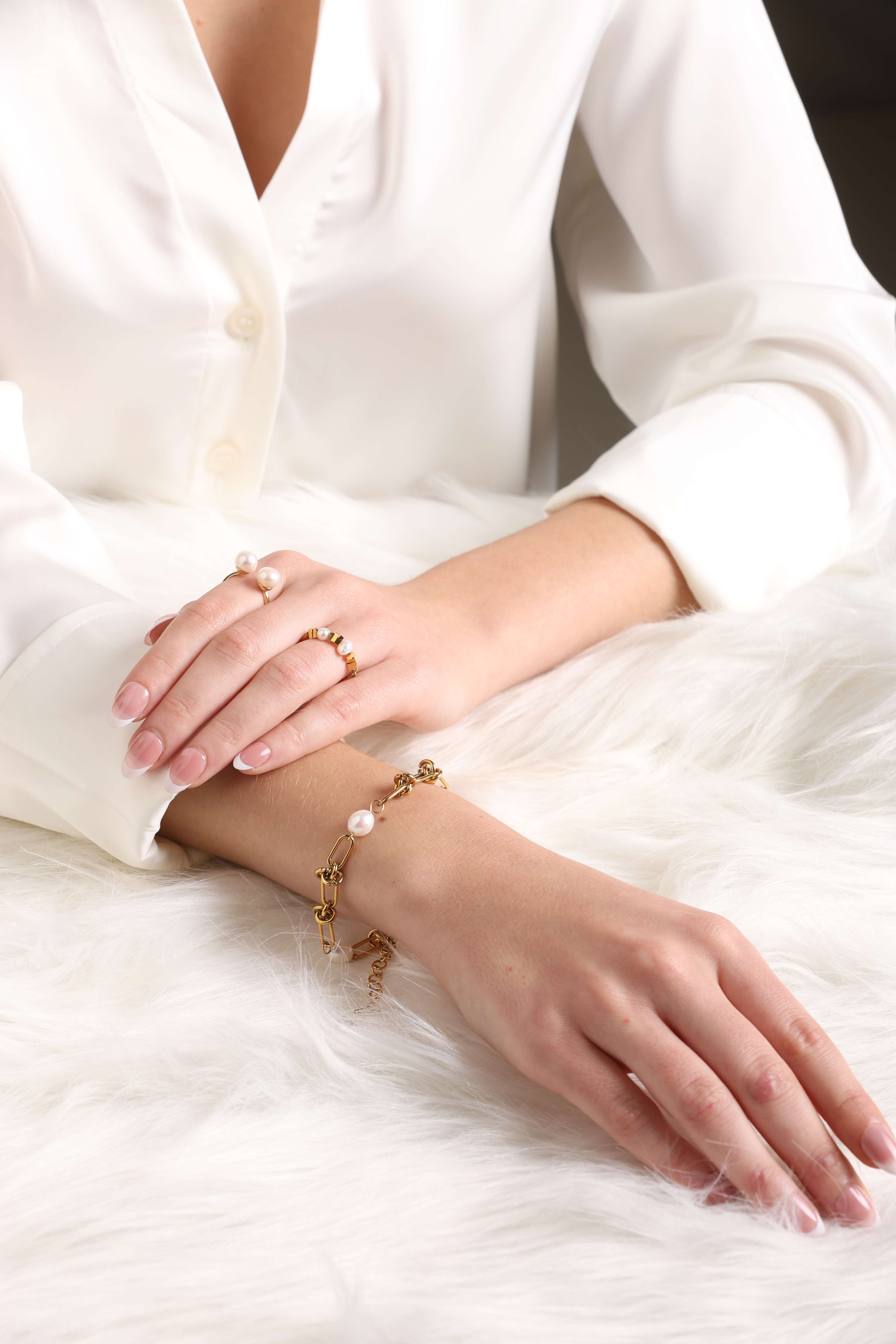 A model showcasing Versatile Bracelet by Dusala from Dusala's collection A model showcasing Versatile Bracelet by Dusala from Dusala's collection