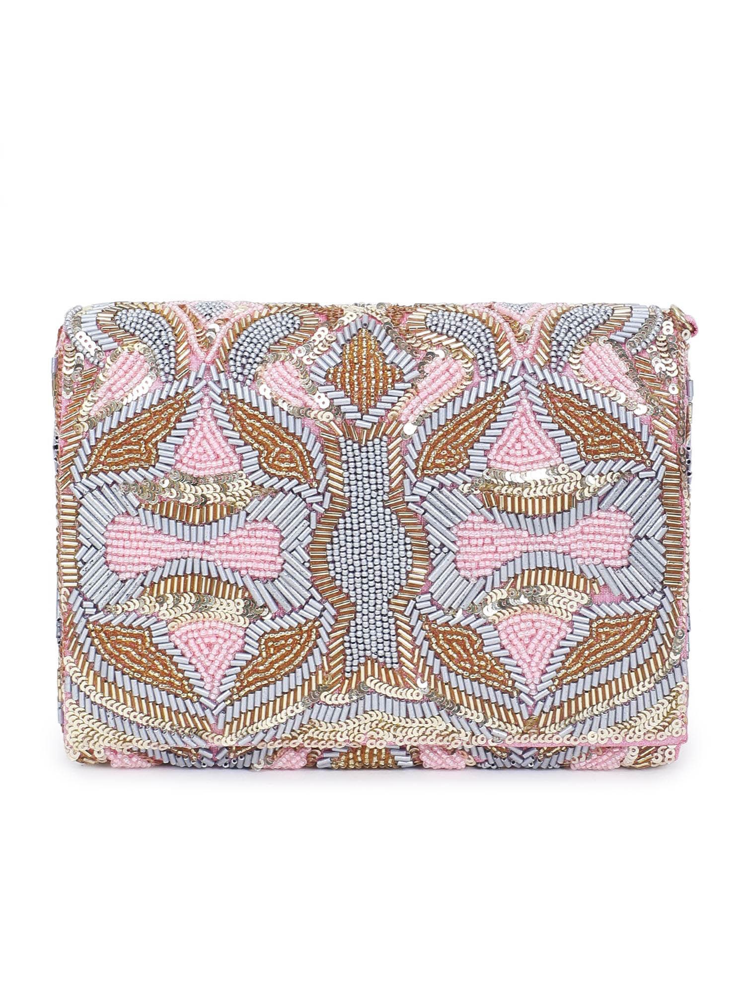 A model showcasing Perfectly Pink Clutch Feature image by The Purple Sack from The Purple Sack's collection
