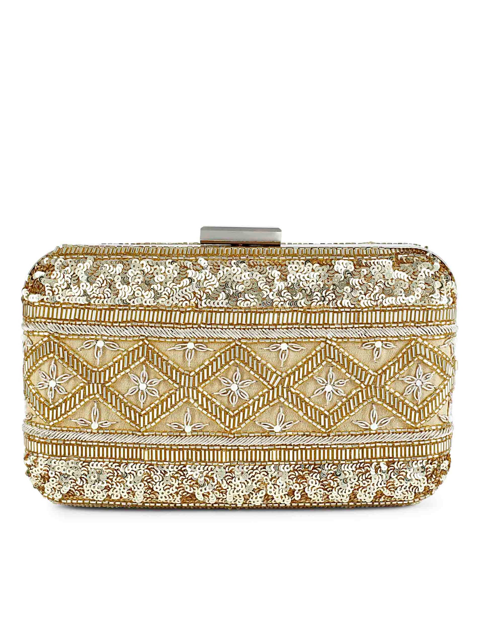 A model showcasing Gold Lined Clutch Feature image by The Purple Sack from The Purple Sack's collection