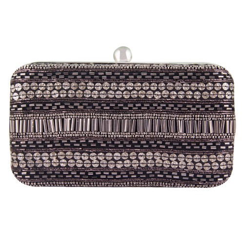 A model showcasing Black Sequined Clutch Feature image by The Purple Sack from The Purple Sack's collection