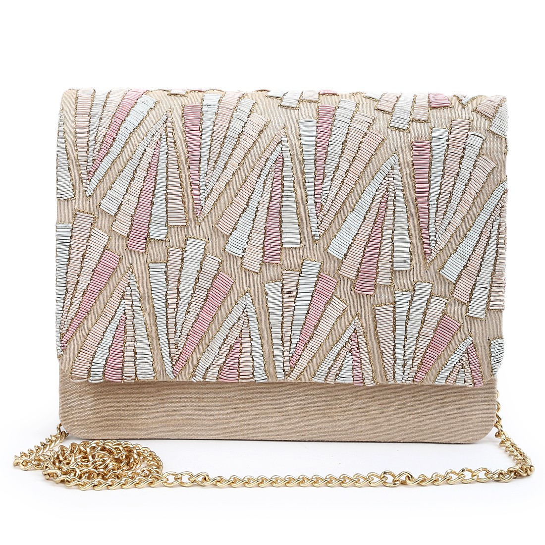 A model showcasing Pastel Affair Clutch by The Purple Sack from The Purple Sack's collection