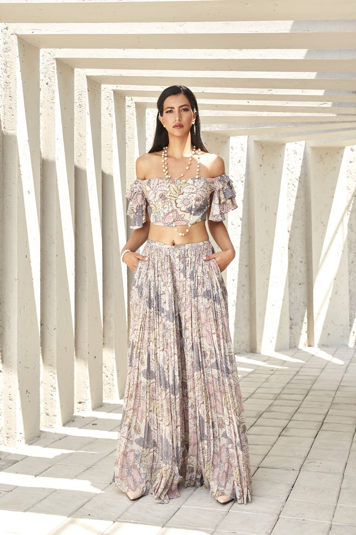 A model showcasing Crop Top And Pants Feature image by Ranian from Ranian's collection