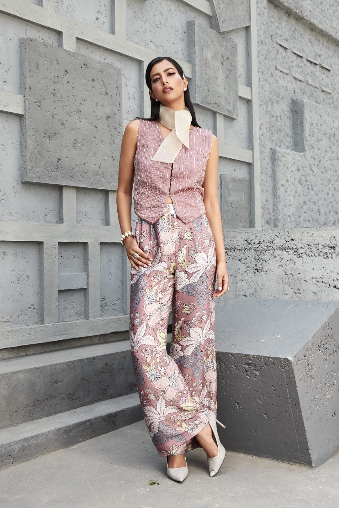 A model showcasing 3 Piece Pants Suit Set Feature image by Ranian from Ranian's collection