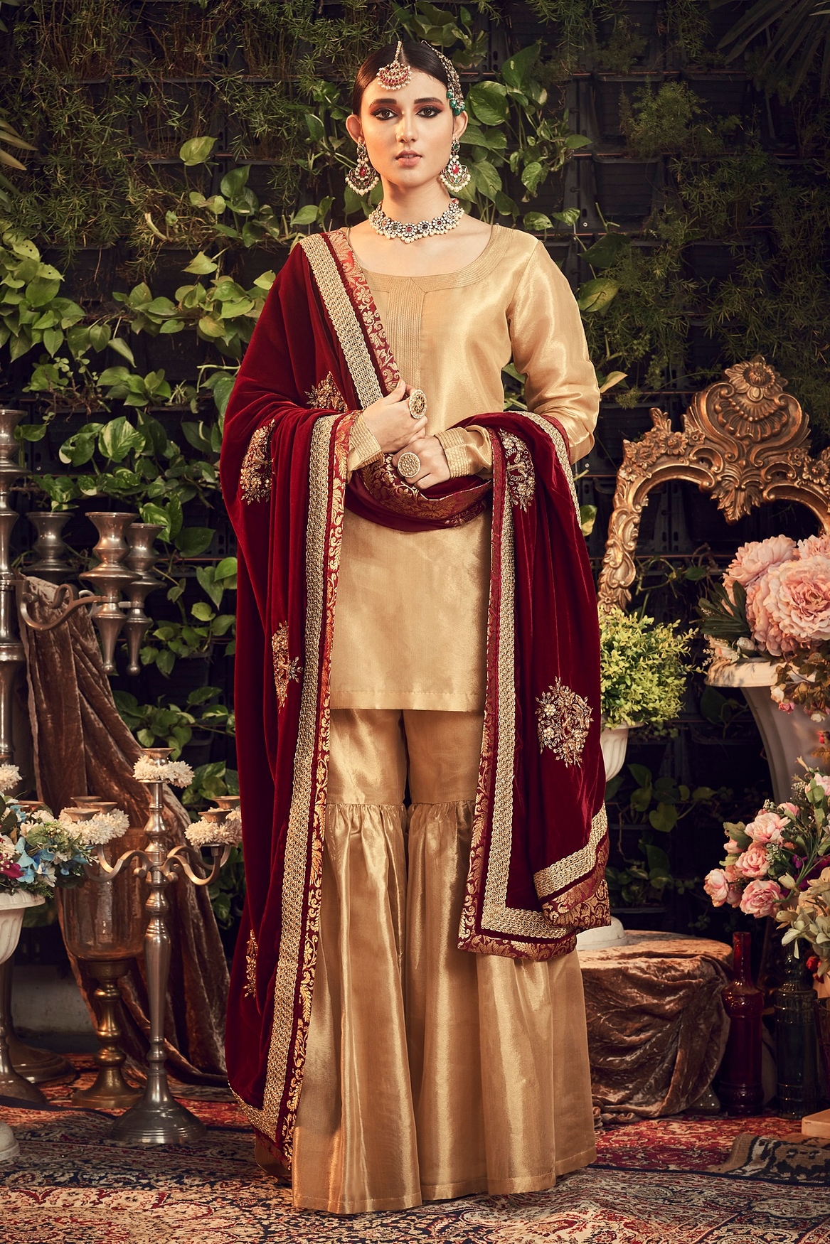 A model showcasing Garara Set With Velvet Dupatta Feature image by Ranian from Ranian's collection