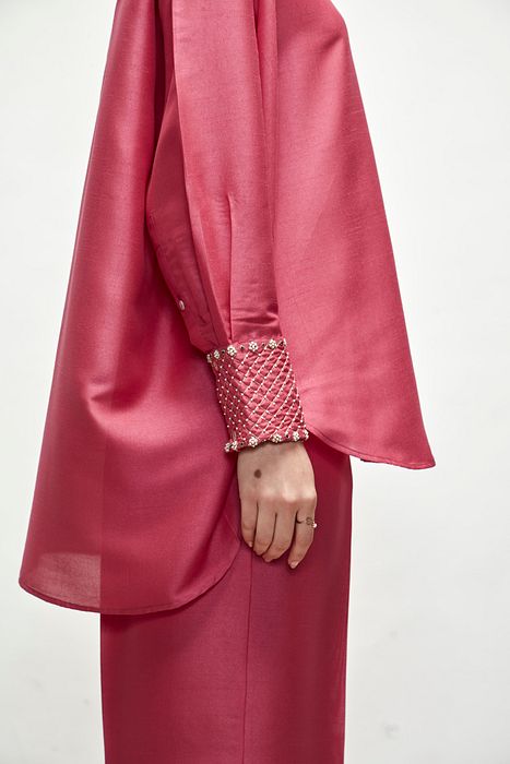 A model showcasing Blush Pink Coord Set by Ranian from Ranian's collection