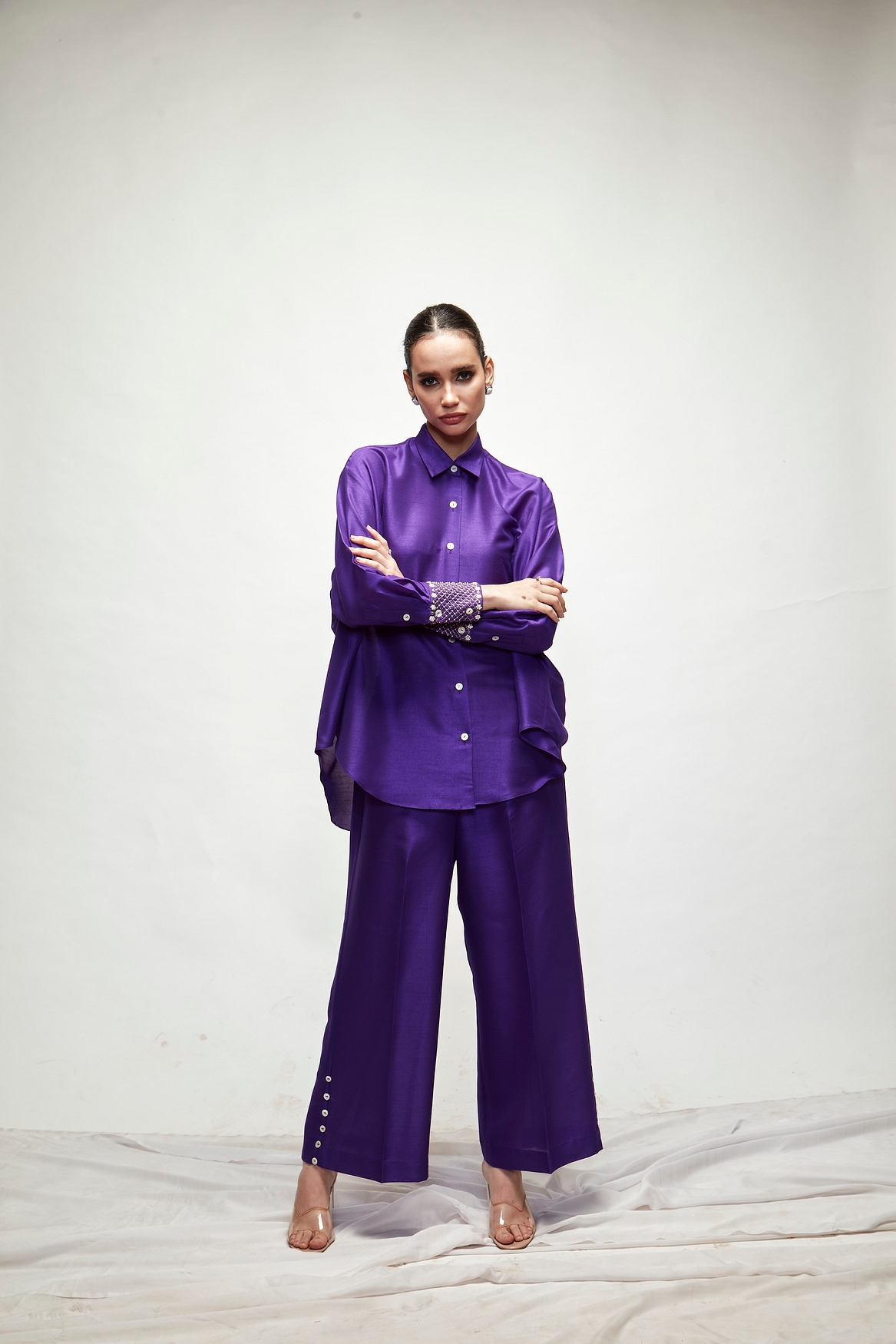 A model showcasing Violet Coord Set Feature image by Ranian from Ranian's collection