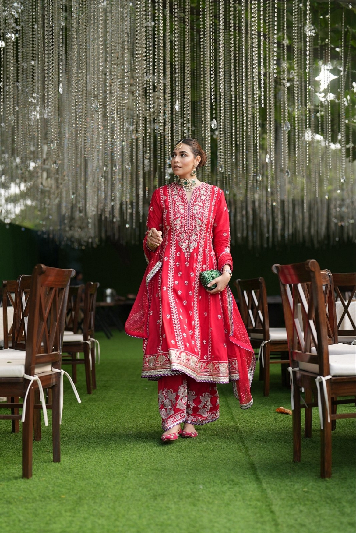 A model showcasing Summiyya Patni In Aarohi Anarkali With Palazzo Set Feature image by Gopi Vaid from Gopi Vaid's collection