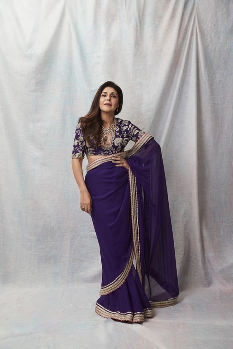 A model showcasing Anaita Shroff In Golconda Myra Saree Set by Gopi Vaid from Gopi Vaid's collection