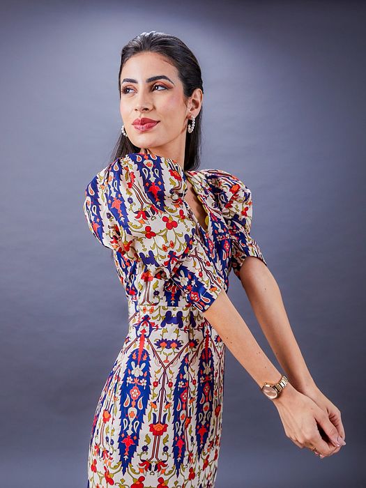 A model showcasing Anne Dress by Fuga Clothing from Fuga Clothing's collection A model showcasing Anne Dress by Fuga Clothing from Fuga Clothing's collection