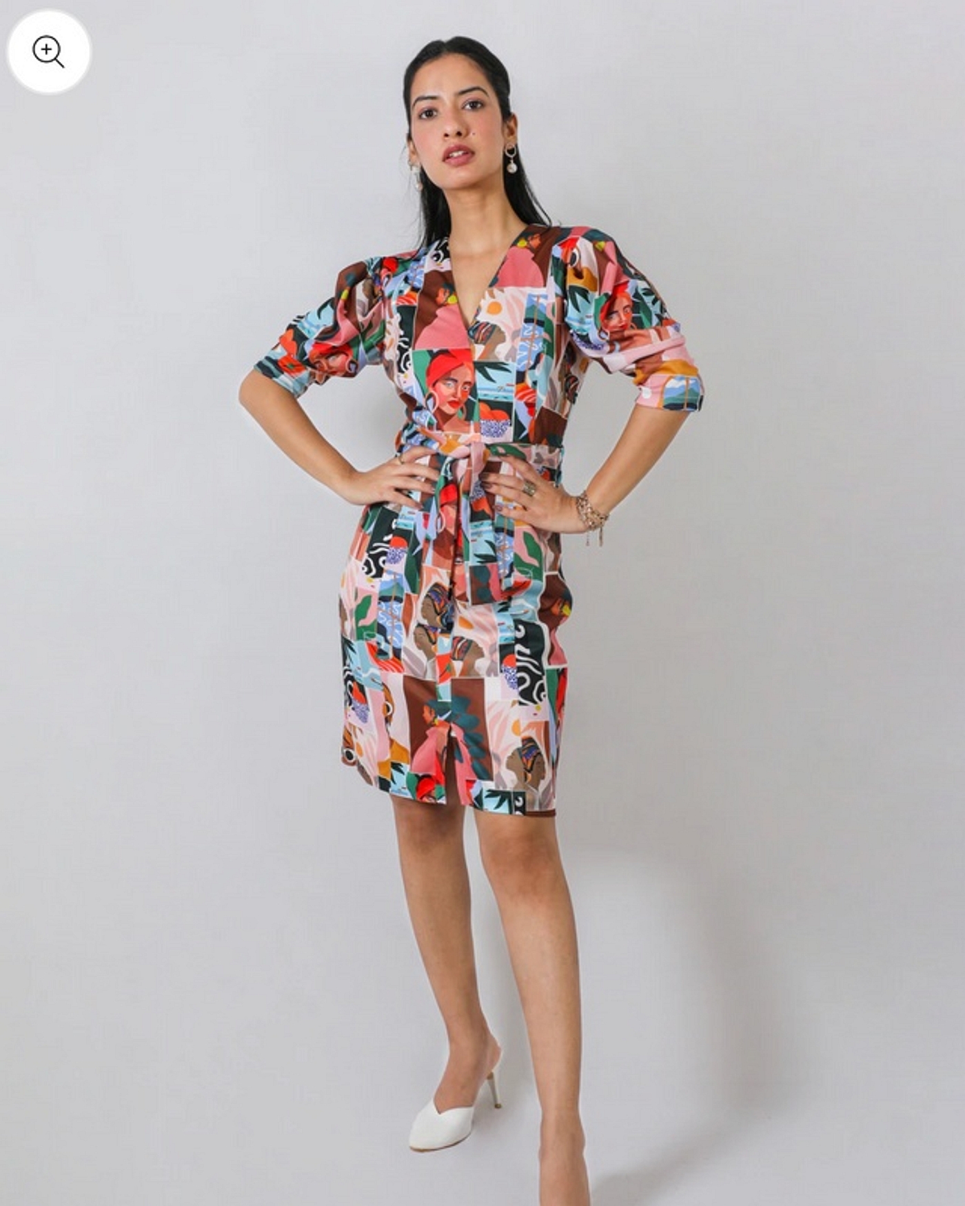 A model showcasing Fuga Pop Sheath Dress Feature image by Fuga Clothing from Fuga Clothing's collection