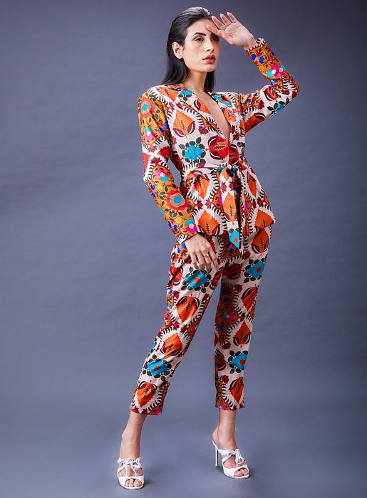 A model showcasing Leafy Tango Coord Set by Fuga Clothing from Fuga Clothing's collection
