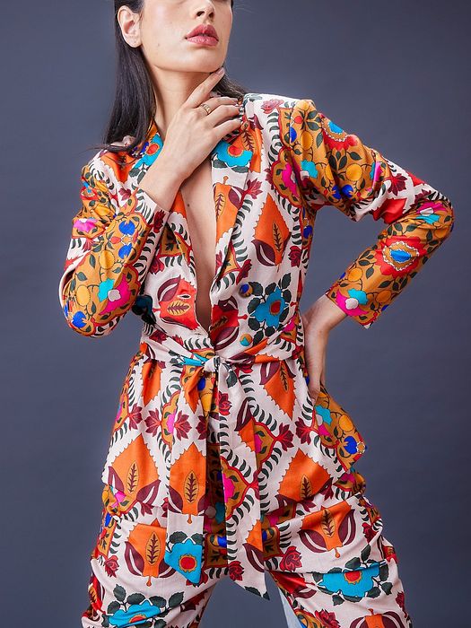 A model showcasing Leafy Tango Coord Set by Fuga Clothing from Fuga Clothing's collection