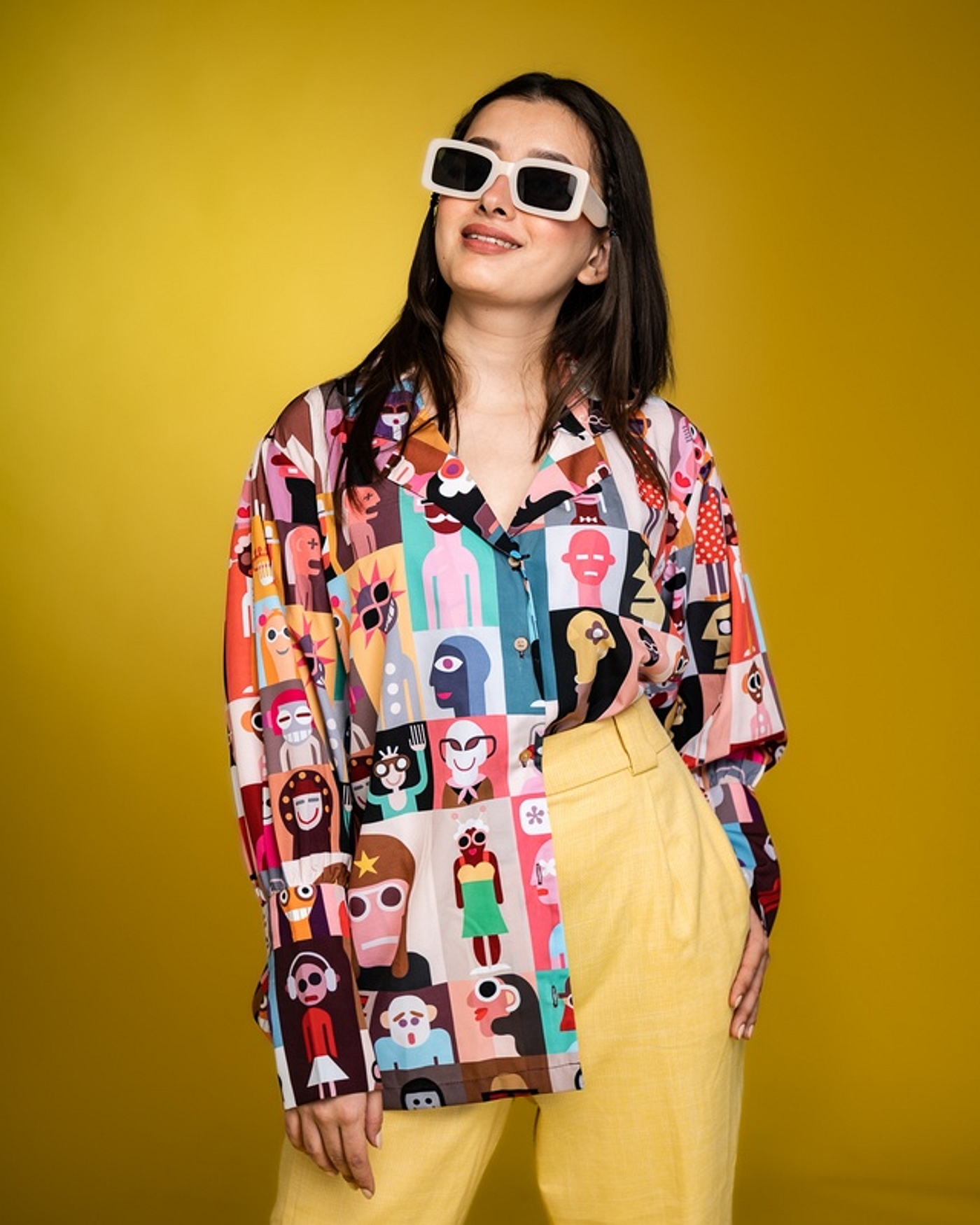 A model showcasing Play All Day Oversized Shirt Feature image by Fuga Clothing from Fuga Clothing's collection
