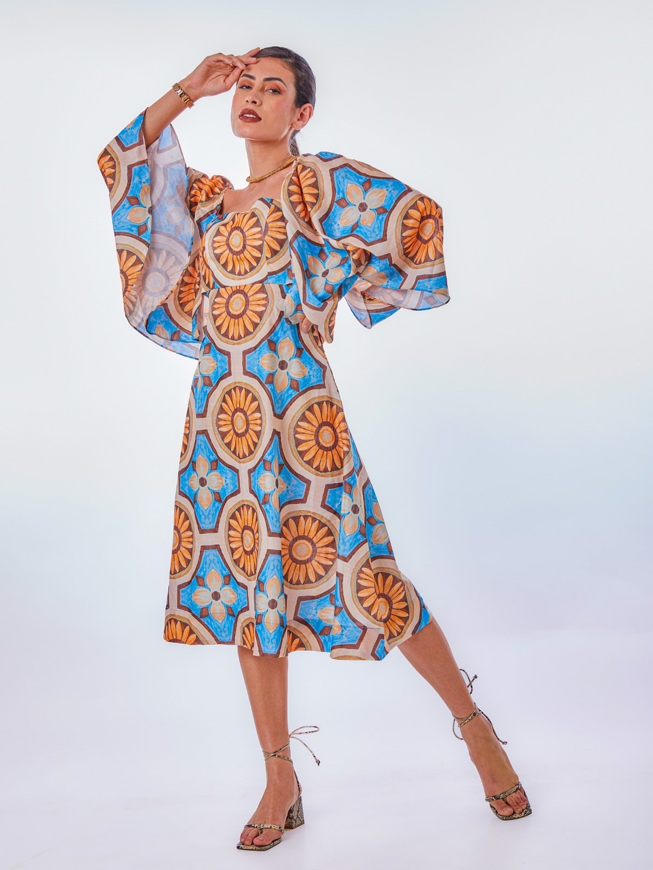A model showcasing Sunflower Dress Feature image by Fuga Clothing from Fuga Clothing's collection