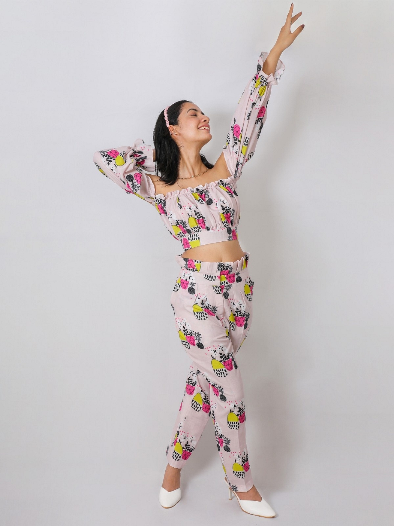A model showcasing Tropical Flounce Set Feature image by Fuga Clothing from Fuga Clothing's collection