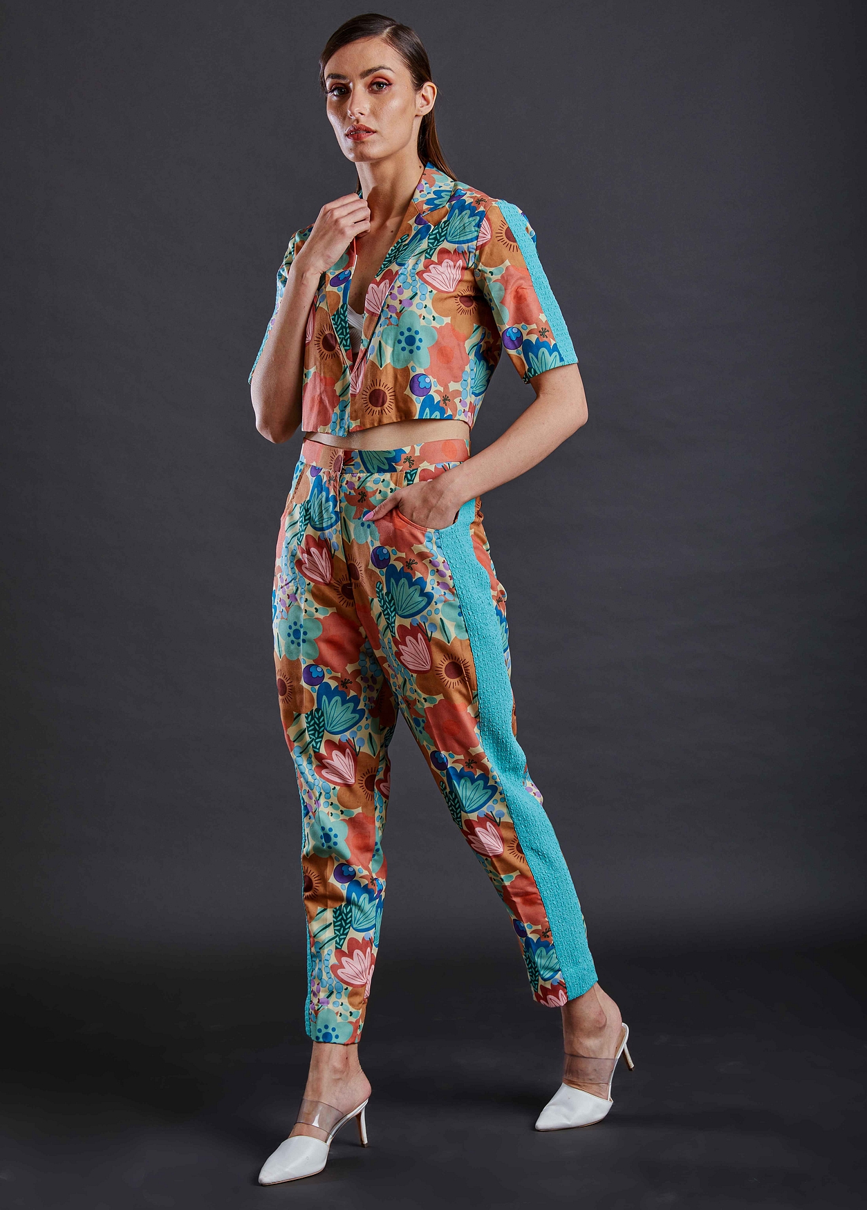 A model showcasing Coral Reef Coord Set Feature image by Fuga Clothing from Fuga Clothing's collection