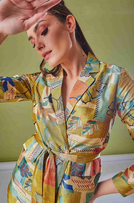 A model showcasing Stained Coord Set by Fuga Clothing from Fuga Clothing's collection