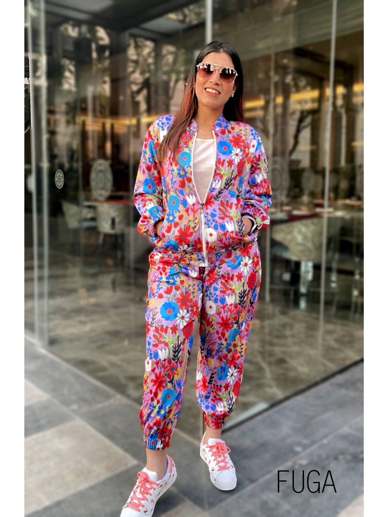 A model showcasing Vibrant Summer Jogger Set Feature image by Fuga Clothing from Fuga Clothing's collection