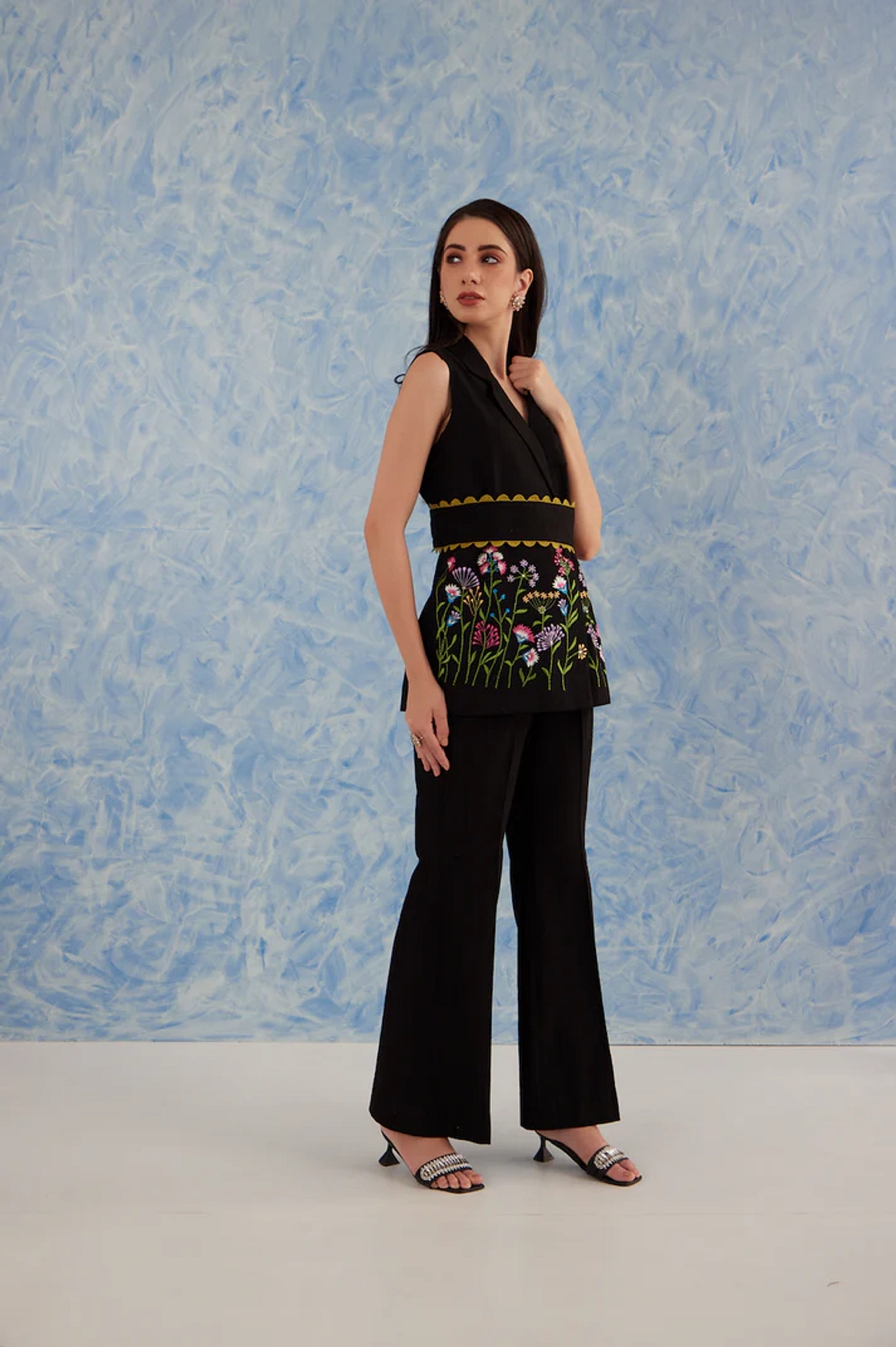 A model showcasing Botanical Black Set Feature image by Fuga Clothing from Fuga Clothing's collection