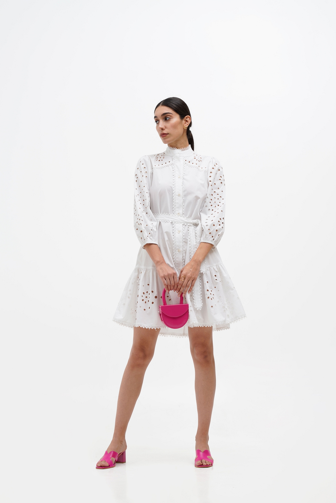 A model showcasing Dove Puffed Sleeve Dress Feature image by Stitch Stories from Stitch Stories's collection