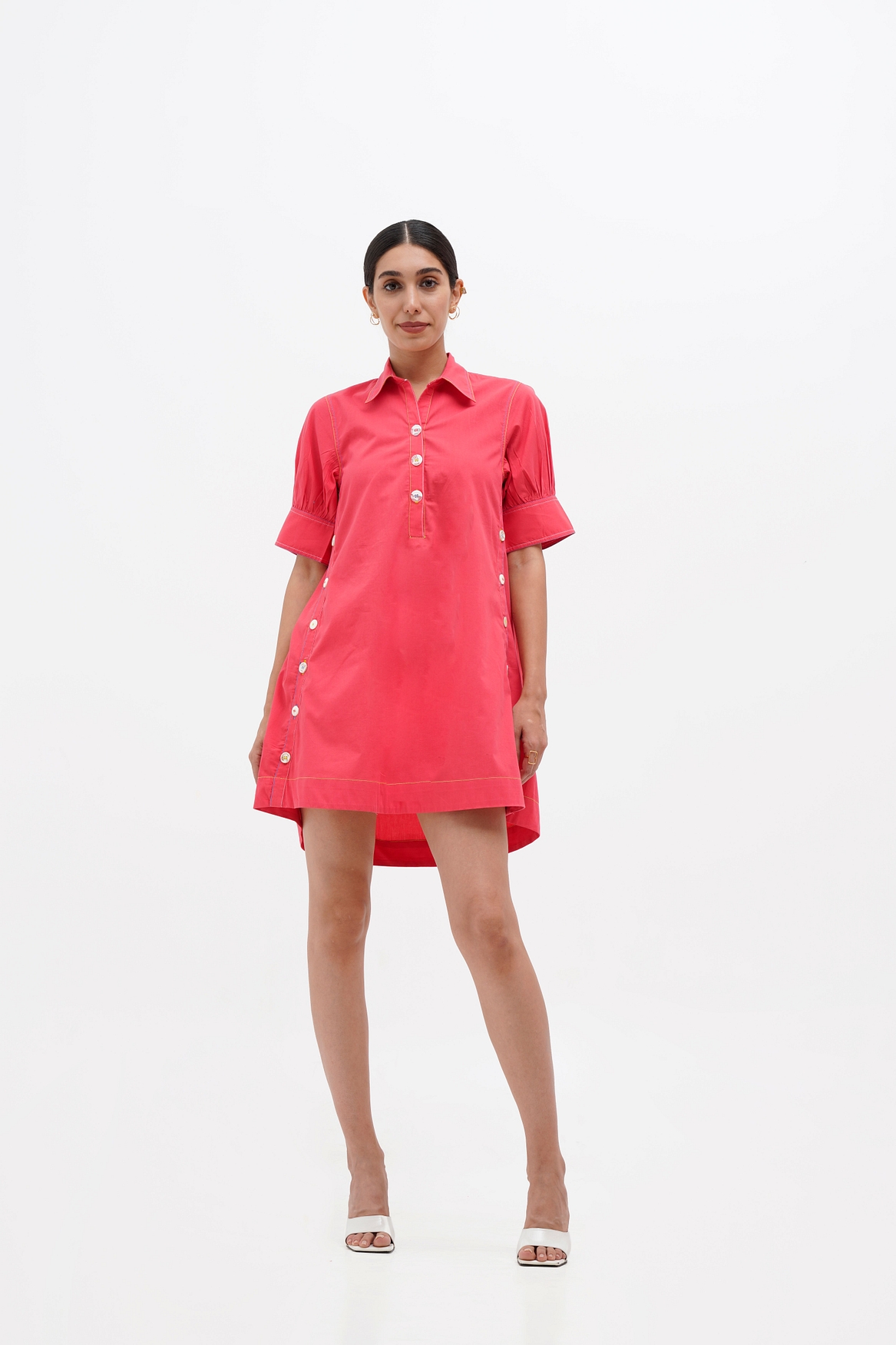 A model showcasing Madeline Dress Feature image by Stitch Stories from Stitch Stories's collection
