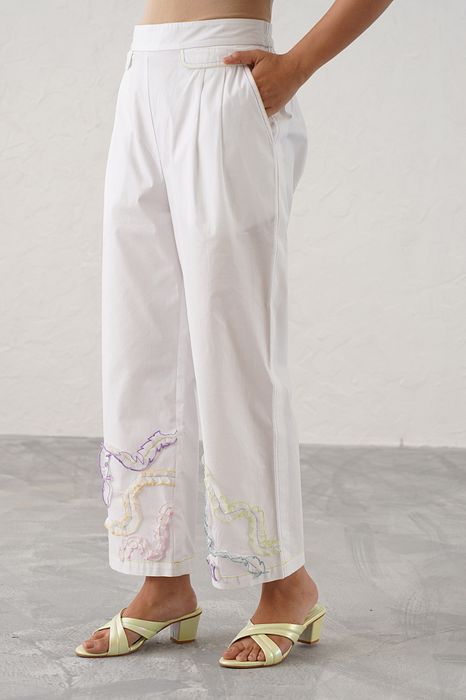 A model showcasing Stella Pant by Stitch Stories from Stitch Stories's collection