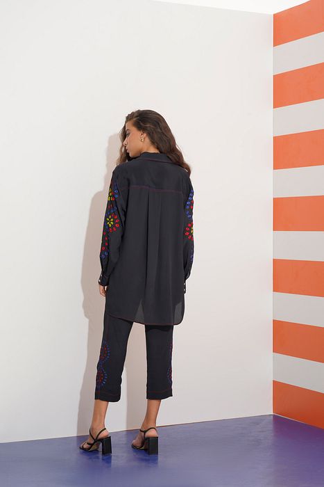 A model showcasing Octavia Embroidered Shirt by Stitch Stories from Stitch Stories's collection