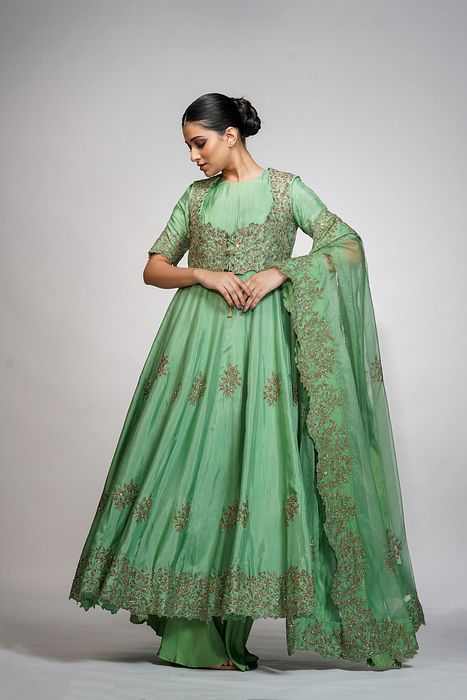A model showcasing Classic Jacket Anarkali Feature image by Shruti S Label from Shruti S Label's collection
