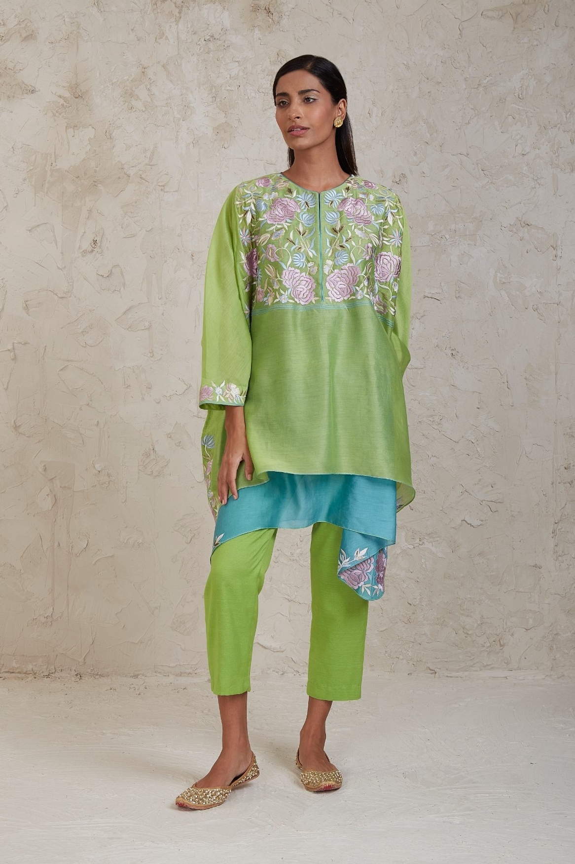 A model showcasing Zimal Green Kaftan Set Feature image by Sue Mue from Sue Mue's collection