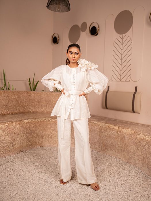 A model showcasing Floral Serenade by Sainy Garg from Sainy Garg's collection