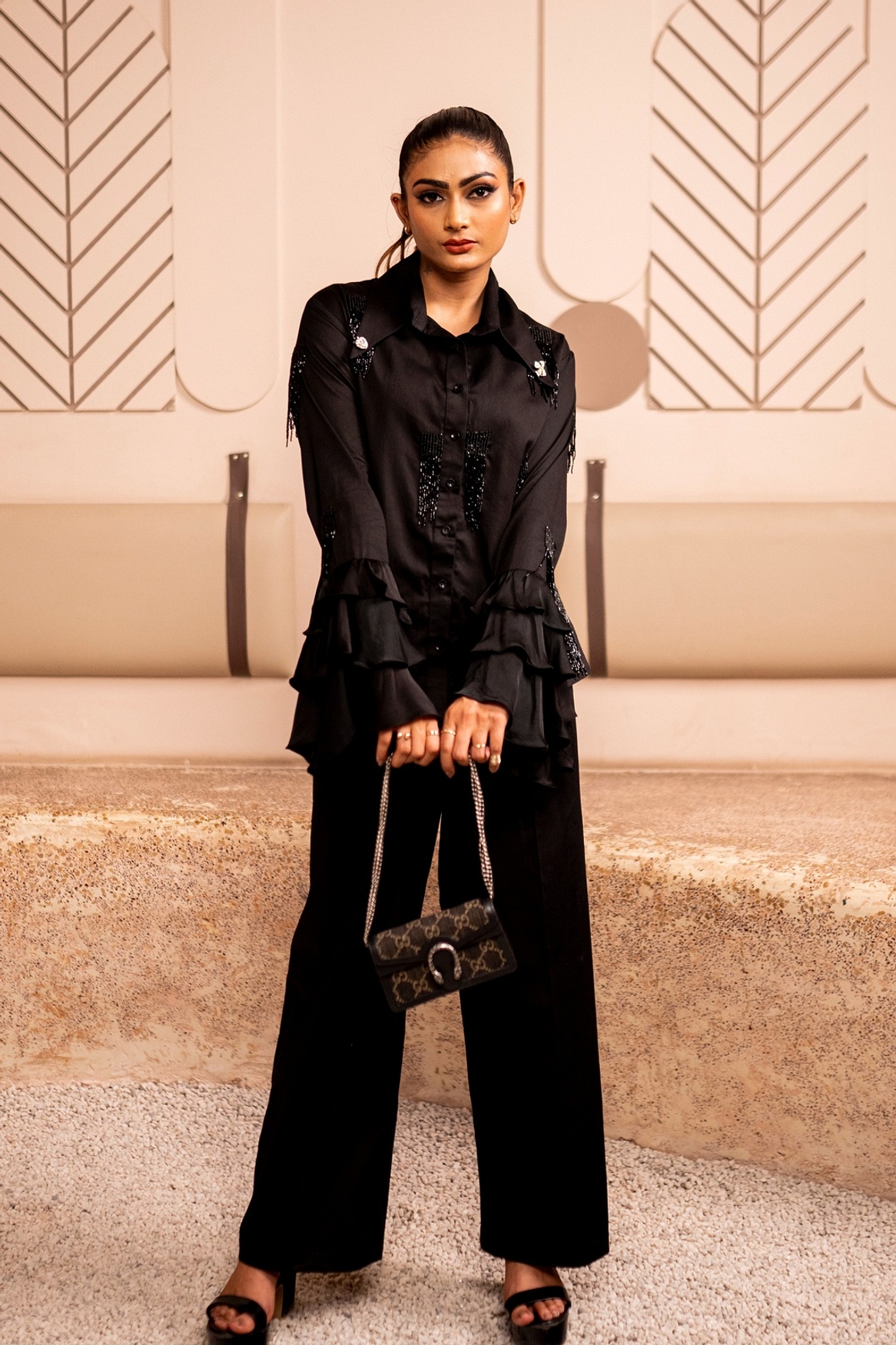 A model showcasing Sleek Obsidian Feature image by Sainy Garg from Sainy Garg's collection