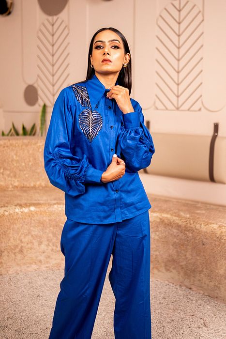 A model showcasing Leafy Escape by Sainy Garg from Sainy Garg's collection