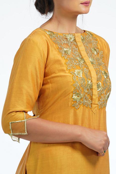 A model showcasing Zari Work 3 Shaded Palazzo Suit by Shruti S Label from Shruti S Label's collection
