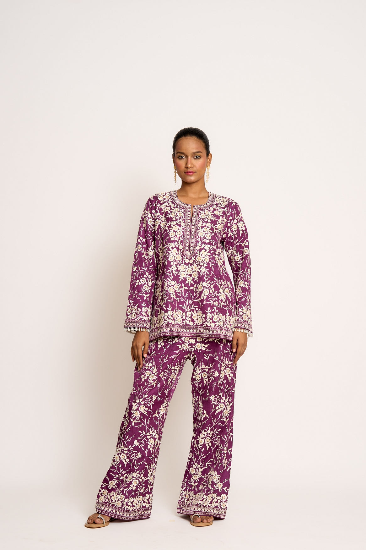 A model showcasing Lollipop Purple Gulnaaz Twin Set Feature image by Ashtar from Ashtar's collection